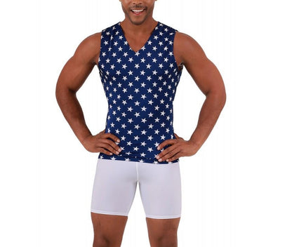 Insta Slim Big and Tall Stars Activewear Sleeveless V- Neck 4VAT0N1BT