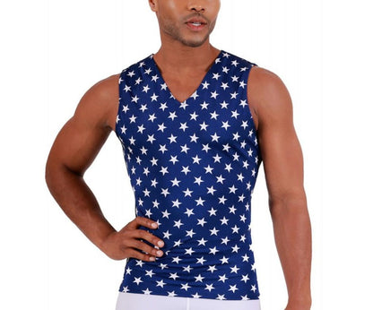 Insta Slim Big and Tall Stars Activewear Sleeveless V- Neck 4VAT0N1BT