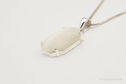 Vintage Art Deco Style Mother of Pearl Sterling Silver Necklace