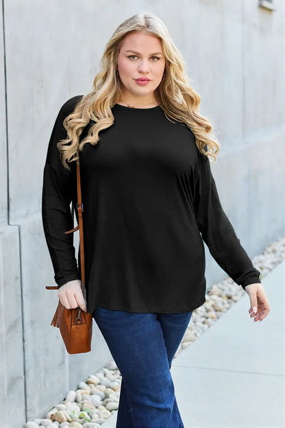 Basic Bae Full Size Relaxed Long Sleeve Tee
