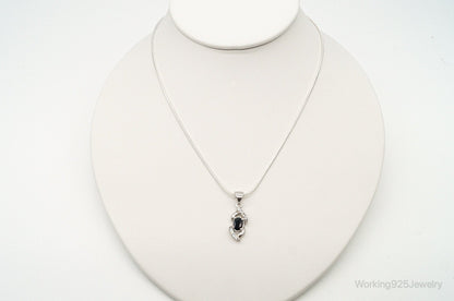 Sapphire Cubic Zirconia Sterling Silver Necklace