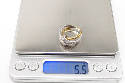 Vintage Cubic Zirconia Gold Vermeil Sterling Silver Ring - Size 7.25