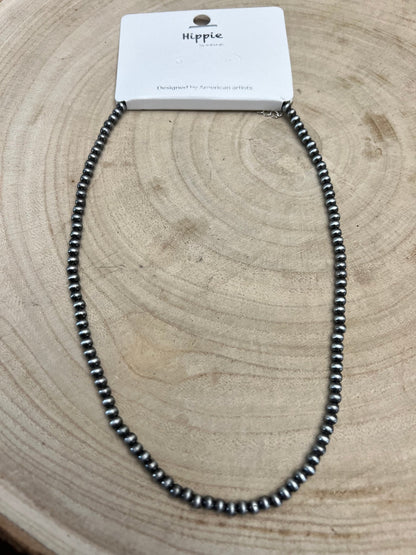 4mm Faux Pearl Western Necklace — 16 Inch with Extender