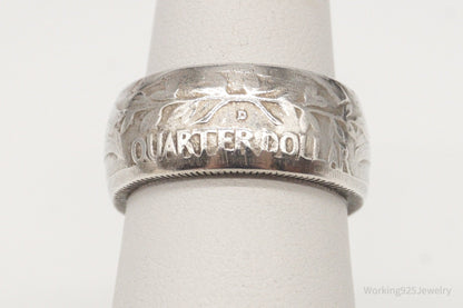 Vintage 1958 Washington Quarter Coin Silver Ring - Size 4.25