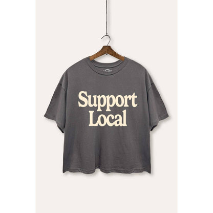Support Local Graphic Boxy Crop Top