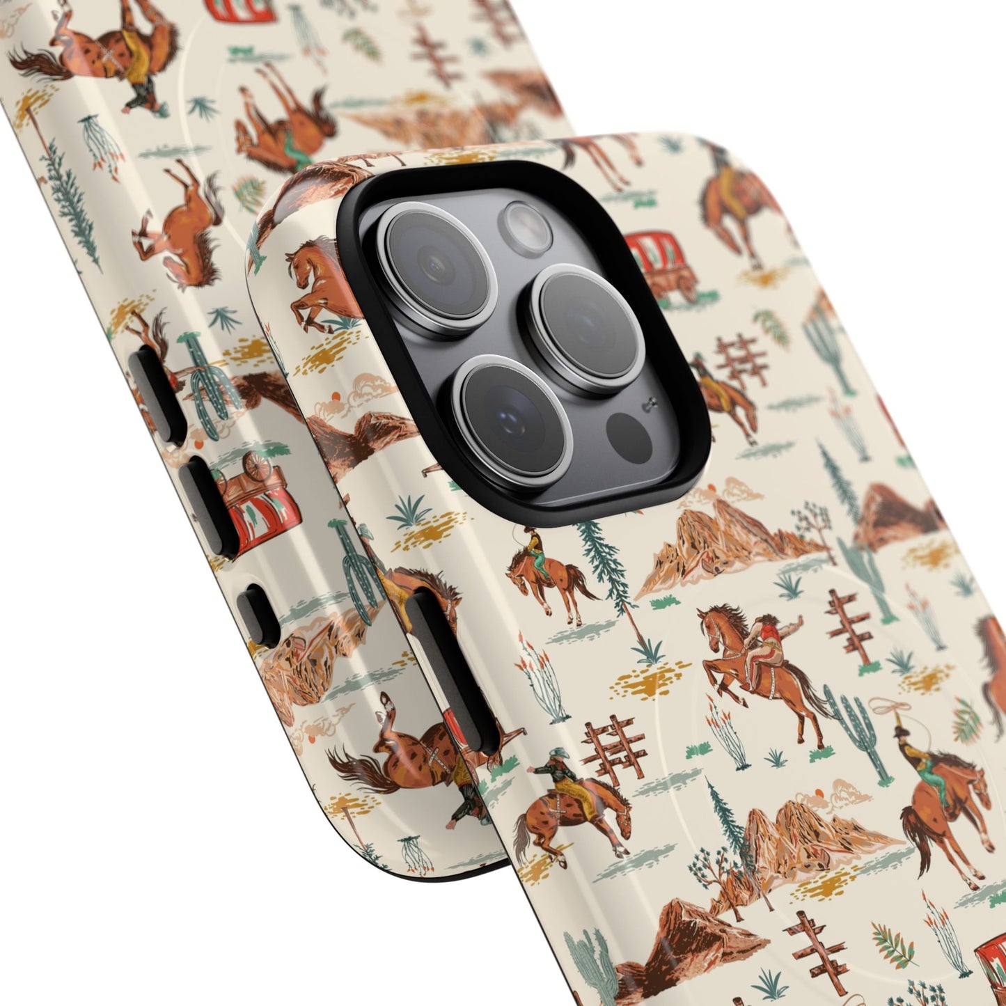 Western Cowboy Pattern Tough Magnetic Phone Case