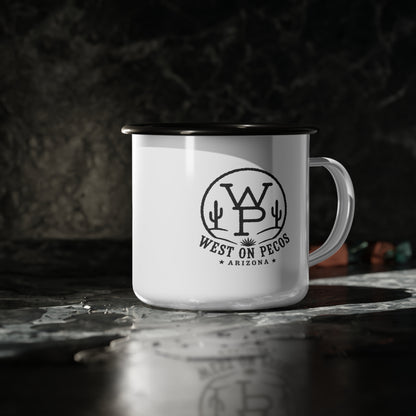 Enamel Camp Cup — West on Pecos Arizona Vintage Logo Camping Mug