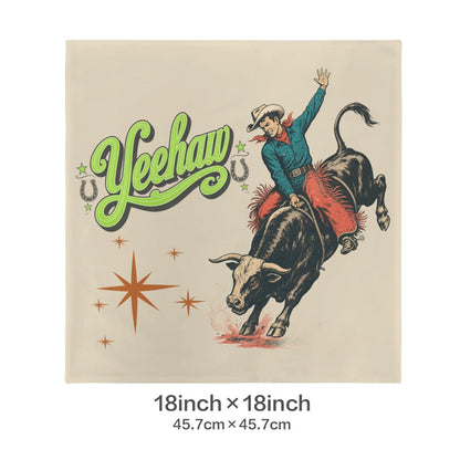 Baha Ranch The Last Roundup Yeehaw Throw Pillow Cover Made in America
