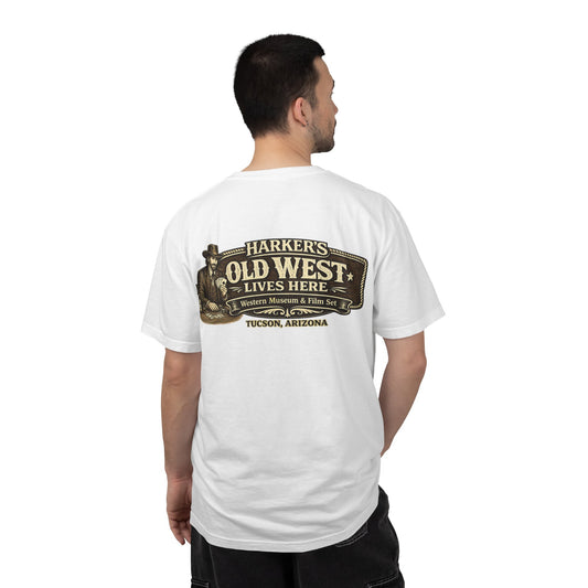 Harker's Gambler Unisex T-Shirt — “Harker’s Old West Lives Here” Vintage Western Tee