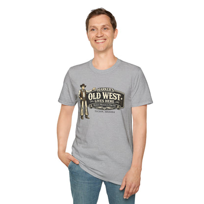 HARKER'S Old West Lives Here T-Shirt — Vintage Cowboy Tucson Graphic Tee