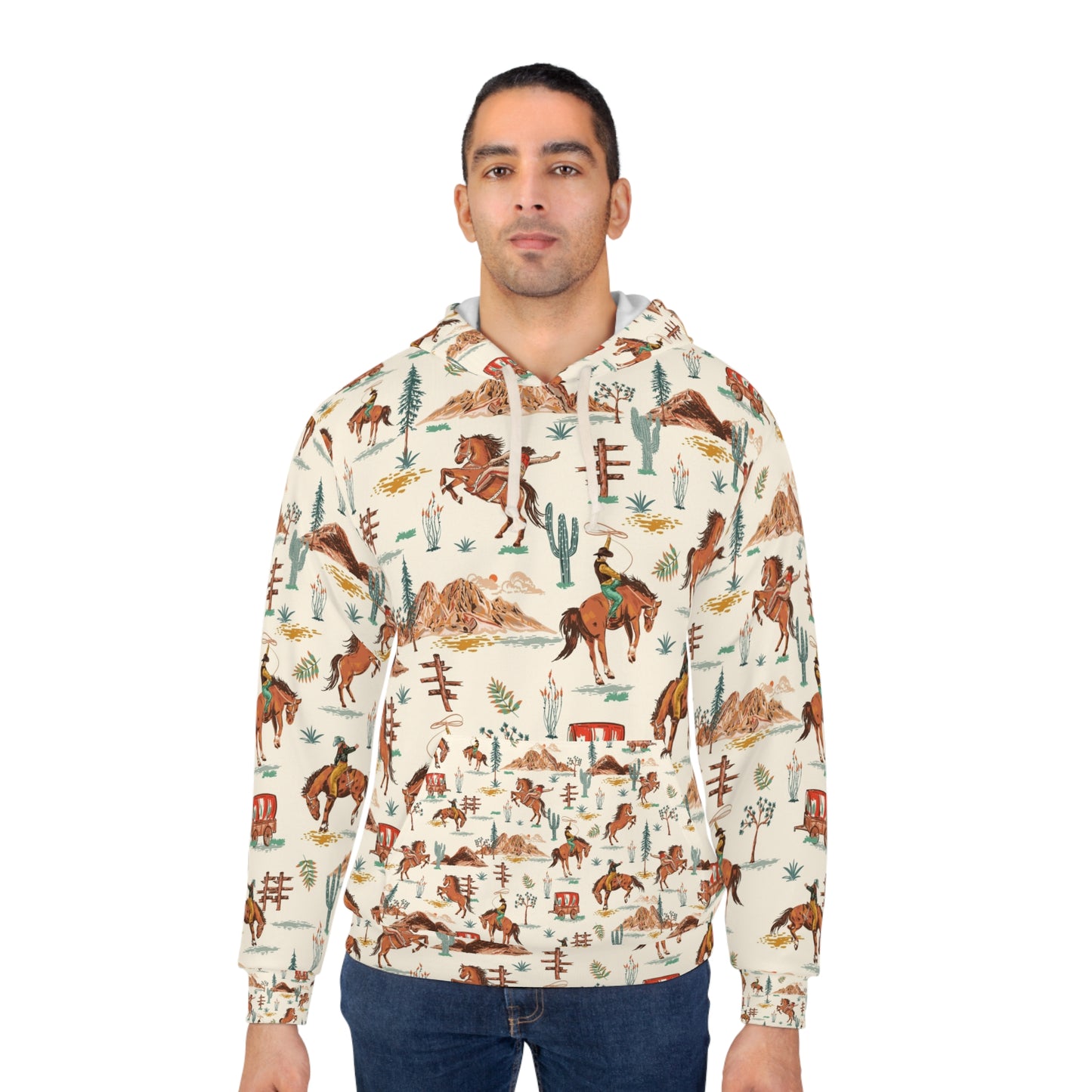 Vintage Western Spirit Unisex Pullover Hoodie, Cozy Sweatshirt for Ranch Life, Horse Lovers Gift, Fall Fashion, Equestrian Wear