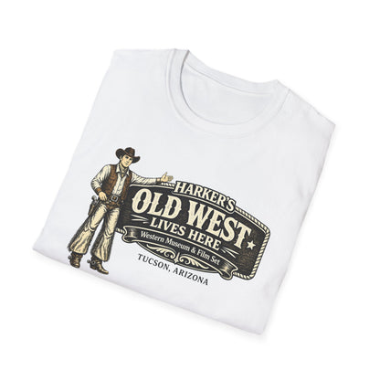 HARKER'S Old West Lives Here T-Shirt — Vintage Cowboy Tucson Graphic Tee