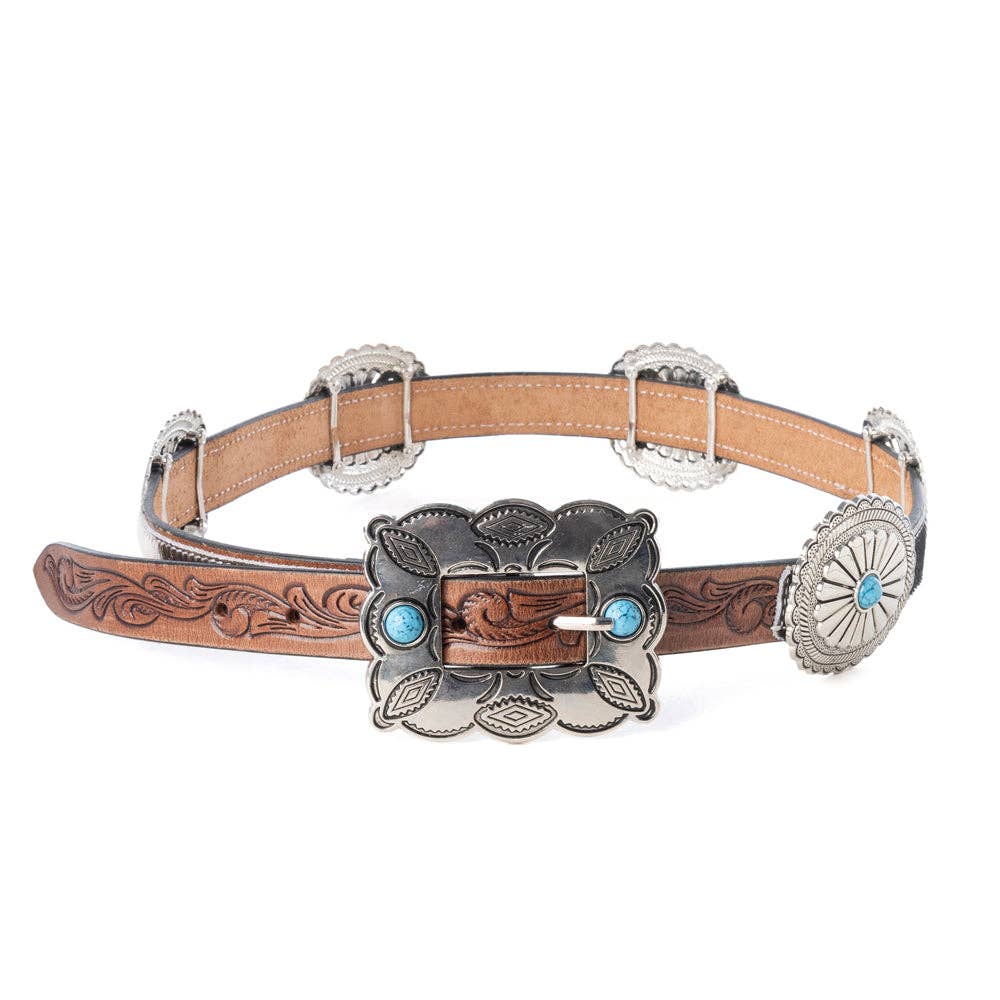Myra Hair-on Leather Western Belt | Branding Iron Western Wear