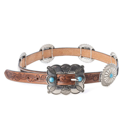 Myra Hair-on Leather Western Belt | Branding Iron Western Wear