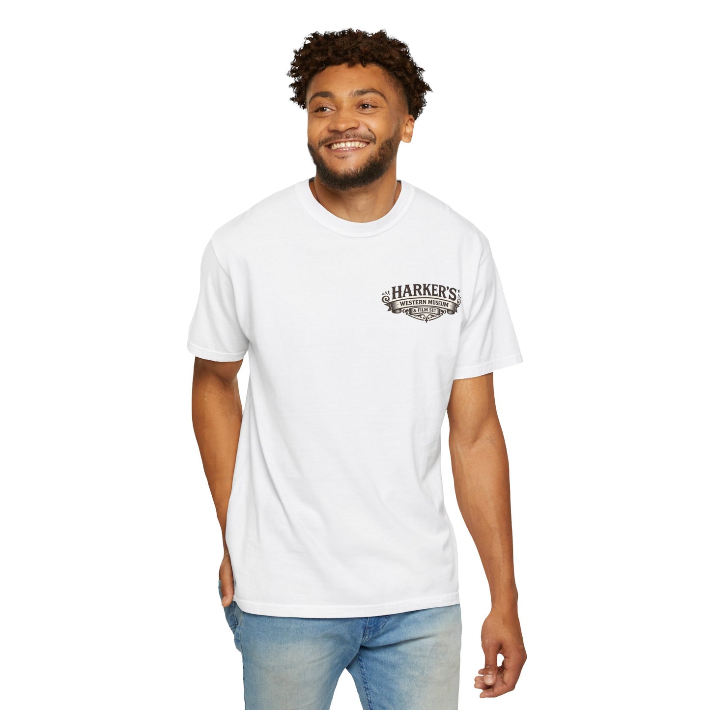 Harker's Gambler Unisex T-Shirt — “Harker’s Old West Lives Here” Vintage Western Tee