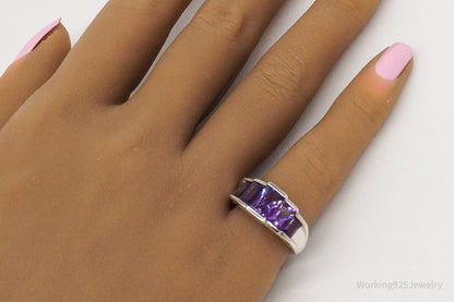 Vintage Amethyst Sterling Silver Ring - Size 6