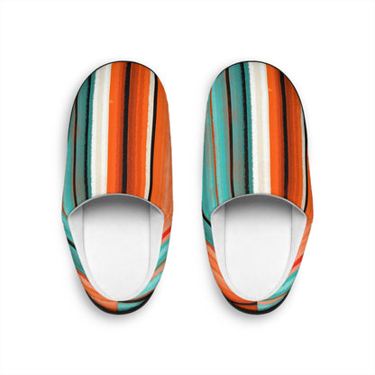 Stylish Women's Indoor Slippers - Cozy, Colorful, Striped Footwear for Relaxation, Home, Gifts, & Everyday Use