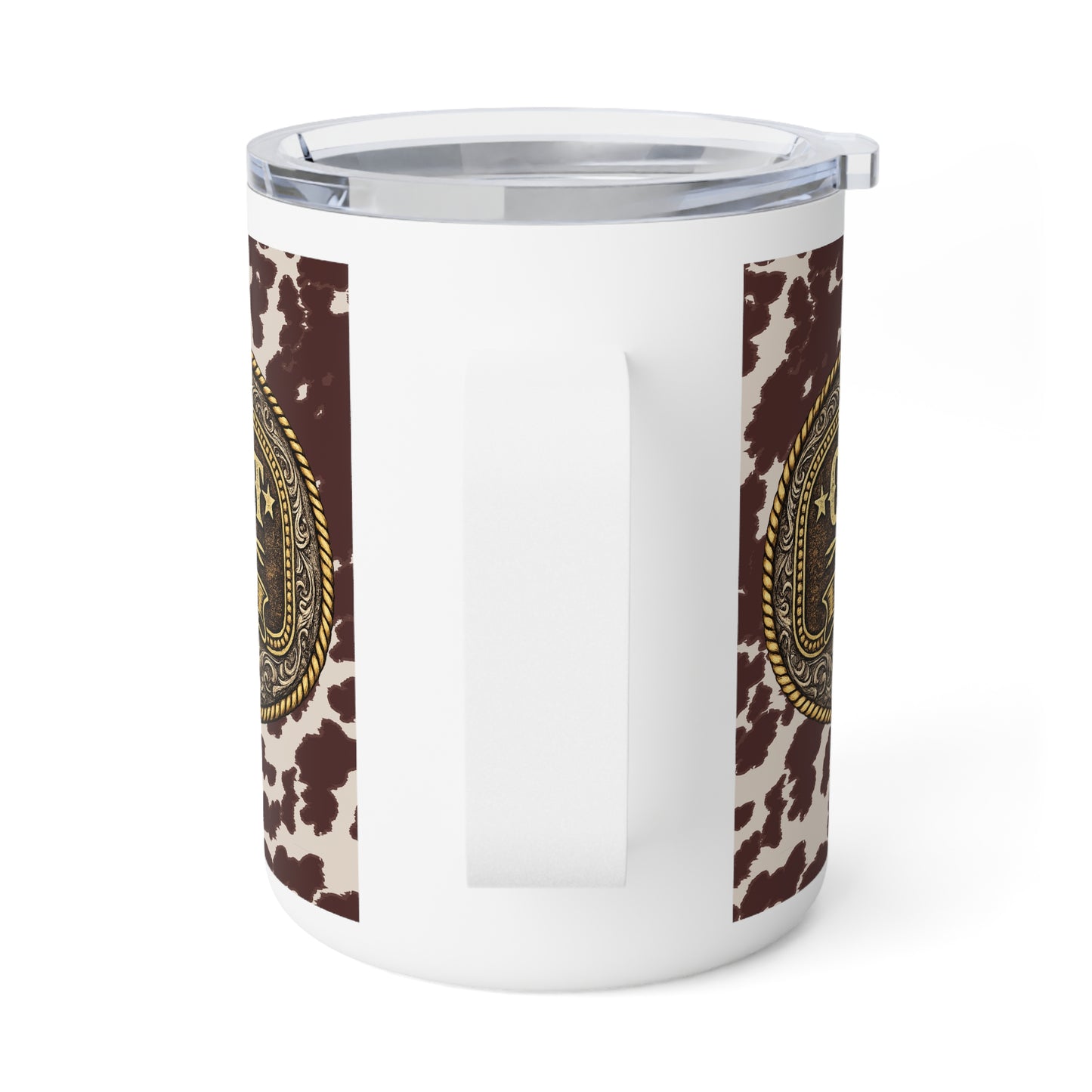 Harker's Buckle and Cowhide Style 10oz Insulated Mug – Vintage Old West Travel Cup