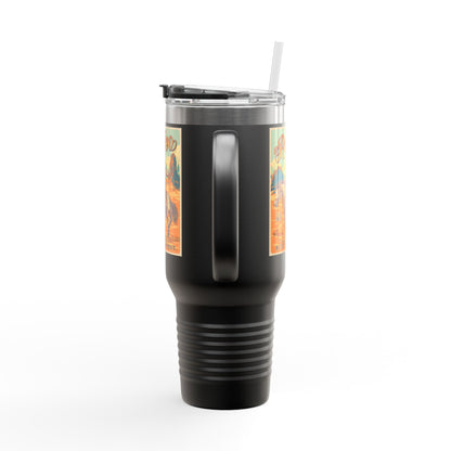 Rodeo Cowboy 40oz Insulated Travel Mug — Wild West Horseback Design