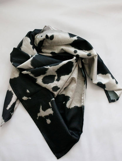 Black Cow Print Wild Rags