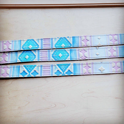 Pastel Leather Belt with Fringe