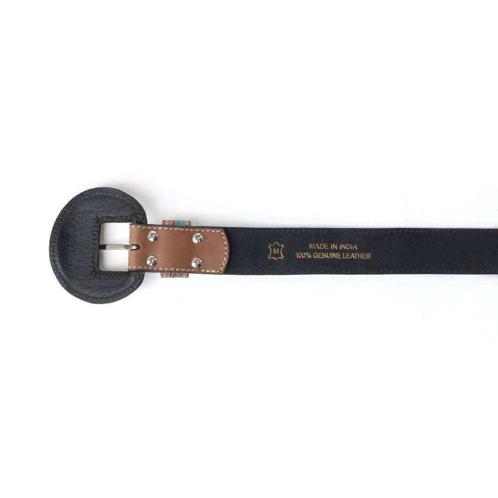 Bronco Sky Tooled Leather Western Belt | Branding Iron Western Wear