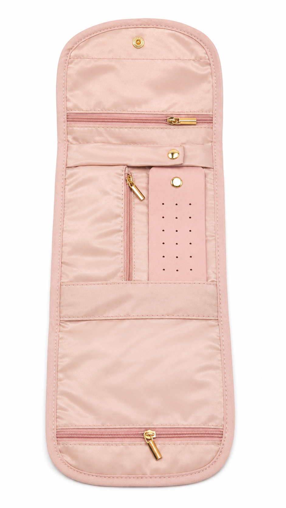 Blush Quilted Travel Jewelry Organizer