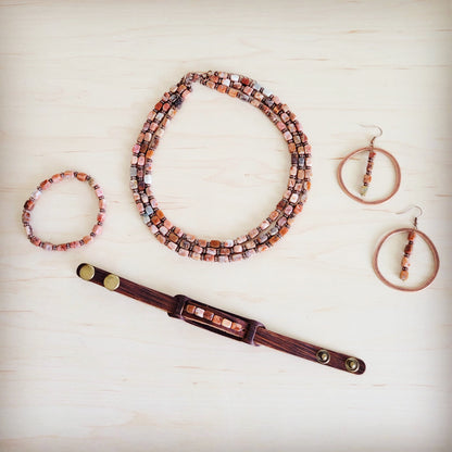 Western Copper Hoop Earrings w/ Earth Regalite 100b
