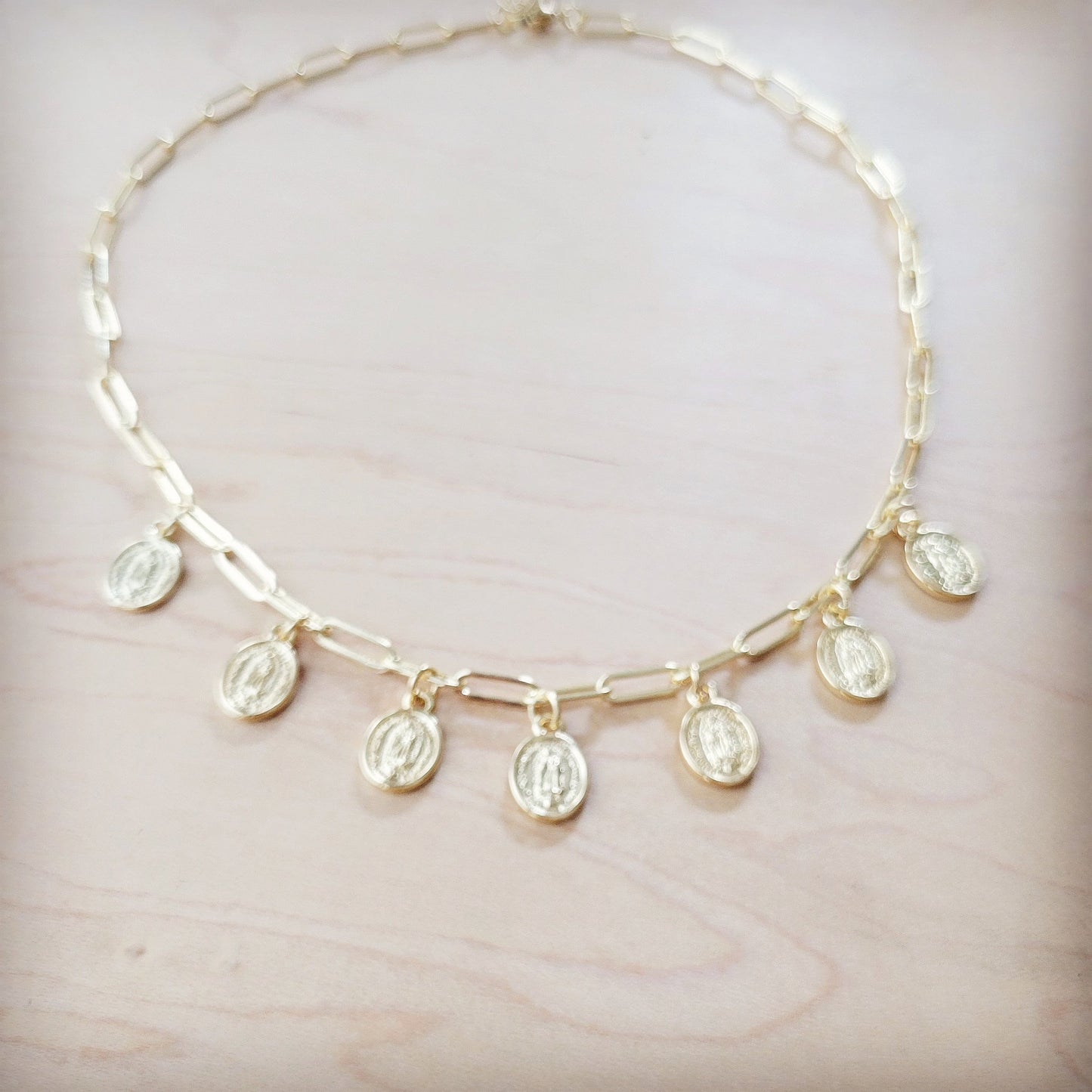 **Genuine 18K Gold Plated Necklace w/ Coin Pendants 261pp