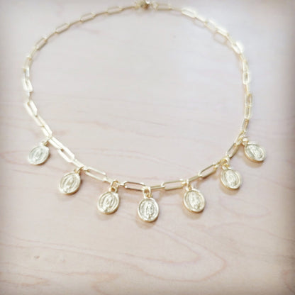 **Genuine 18K Gold Plated Necklace w/ Coin Pendants 261pp
