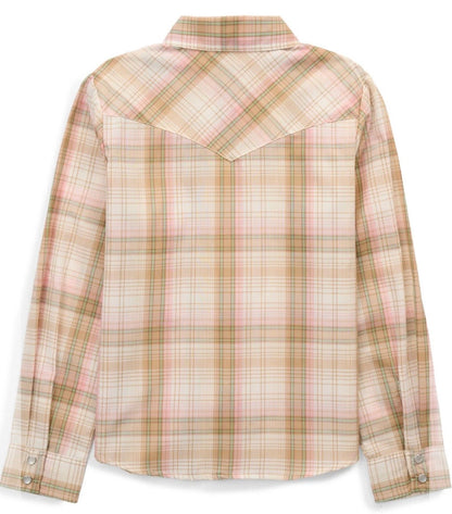 The Girls Buttermilk Plaid Granddaddy Western Snap Shirt