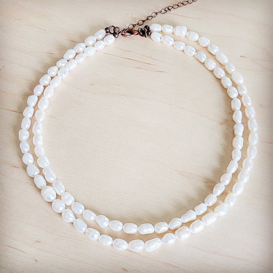 Genuine Freshwater Pearl Double Strand Necklace 263y