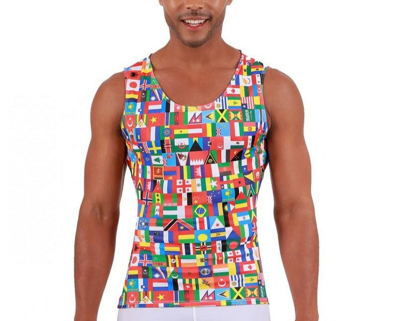 Insta Slim Big and Tall Flag Activewear Muscle Tank 5MAT001BT