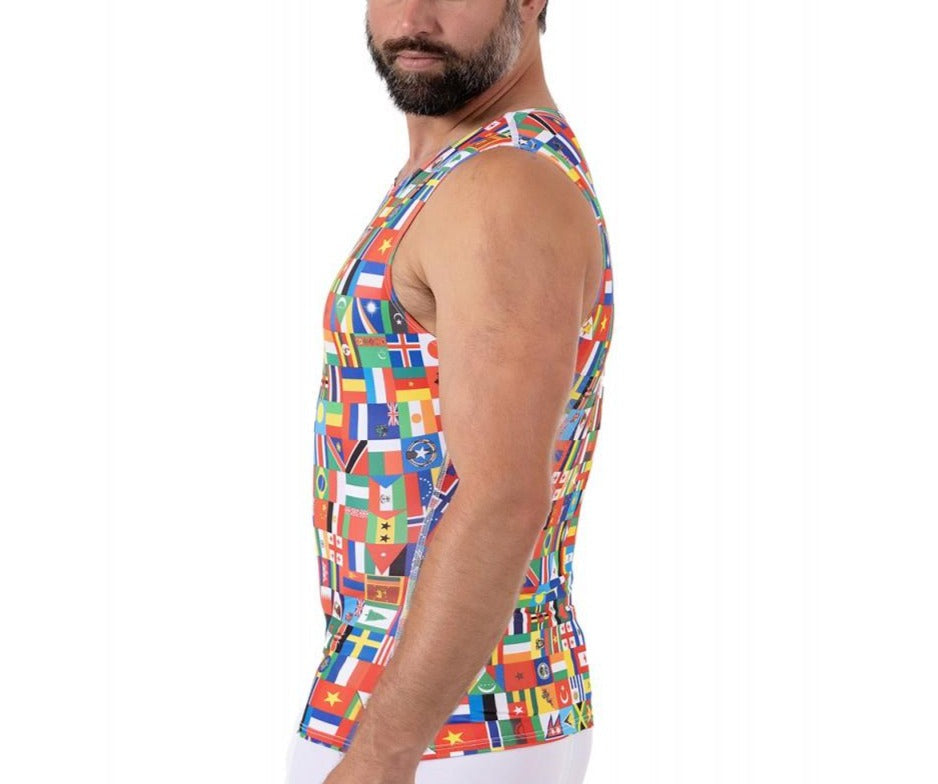 Insta Slim Big and Tall Flag Activewear Sleeveless Crewneck 5TAT0N1BT