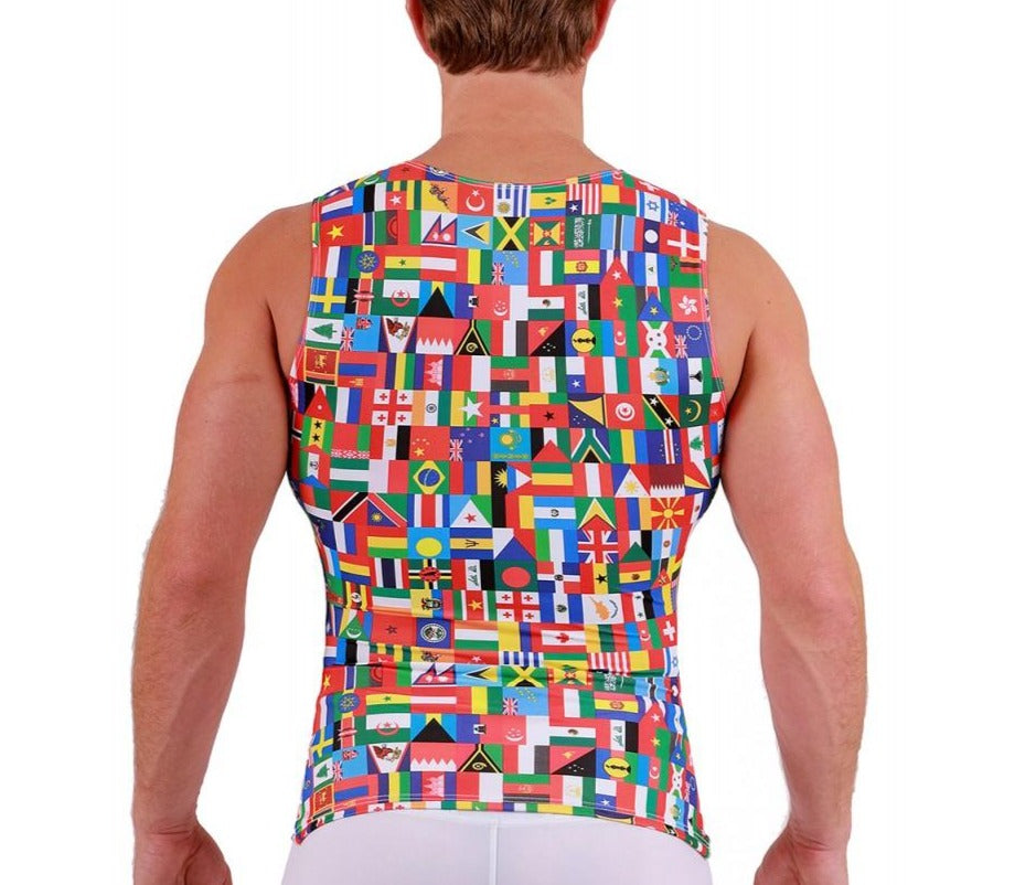 Insta Slim I.S.Pro USA Big & Tall Flags Activewear Sleeveless V- Neck 5VAT0N1BT