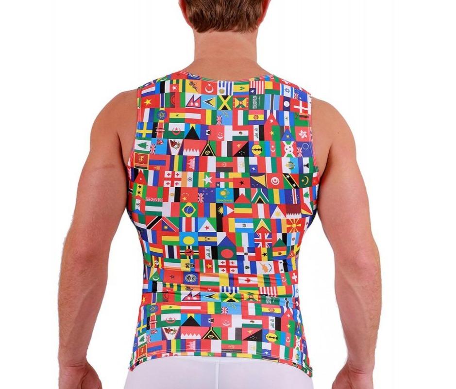 Insta Slim USA Flag Activewear Sleeveless V-Neck 5VAT0N1