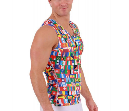 Insta Slim I.S.Pro USA Big & Tall Flags Activewear Sleeveless V- Neck 5VAT0N1BT