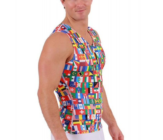 Insta Slim I.S.Pro USA Big & Tall Flags Activewear Sleeveless V- Neck 5VAT0N1BT