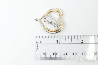 Designer BGE Gold Vermeil Schnauzer Heart Sterling Silver Pendant