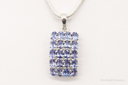 Vintage Designer TGGC Iolite Cubic Zirconia Sterling Silver Necklace