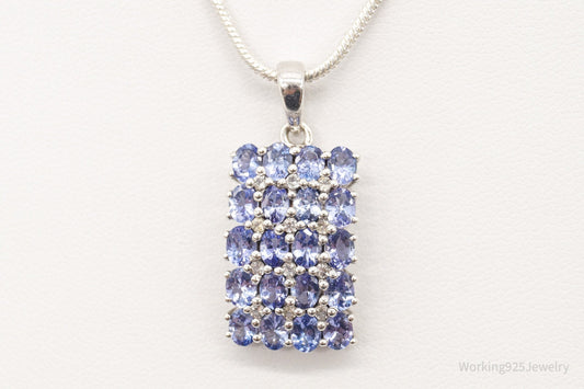 Vintage Designer TGGC Iolite Cubic Zirconia Sterling Silver Necklace