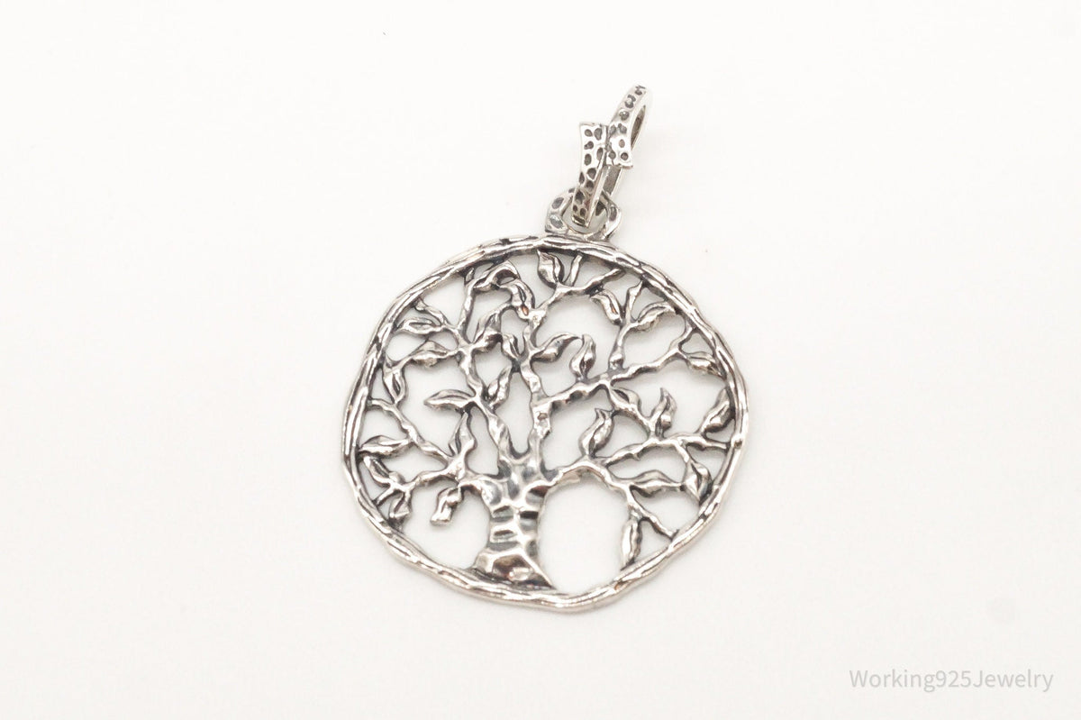 Vintage Tree Openwork Sterling Silver Pendant