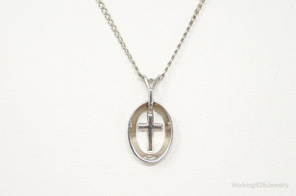 Vintage Designer Marvel Cross Sterling Silver Necklace
