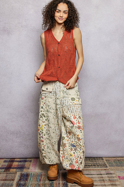 POL Button Down V-Neck Sweater Vest