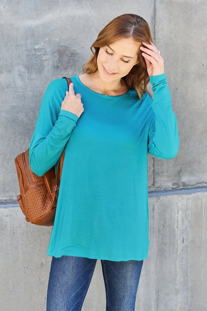 Basic Bae Full Size Relaxed Long Sleeve Tee
