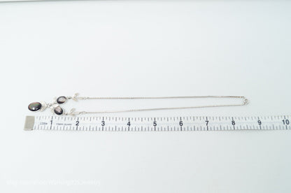 Vintage Designer Van Dell Black MOP Sterling Silver Necklace