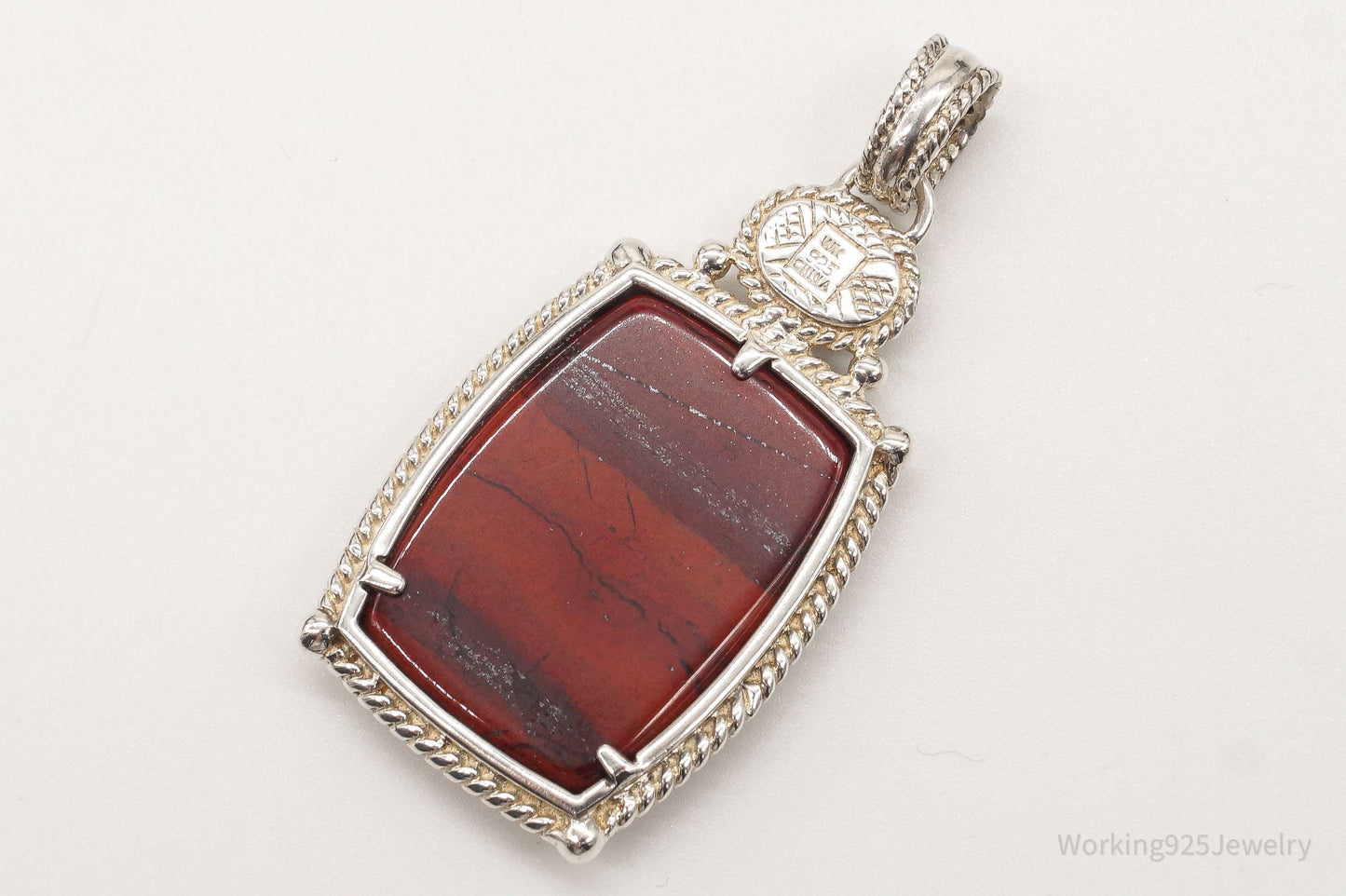 Large Designer Whitney Kelly Red Jasper Garnet Sterling Silver Pendant