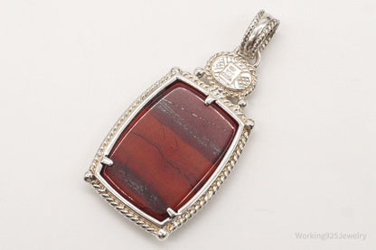 Large Designer Whitney Kelly Red Jasper Garnet Sterling Silver Pendant