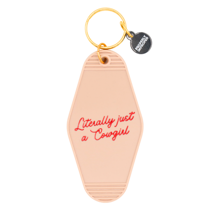 Hot Stamped Motel Keychain Literally Just a Cowgirl
