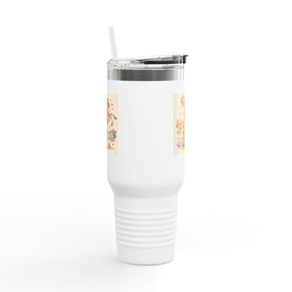 Wild As Heck 40oz Insulated Travel Mug — Retro Rodeo Horse Design